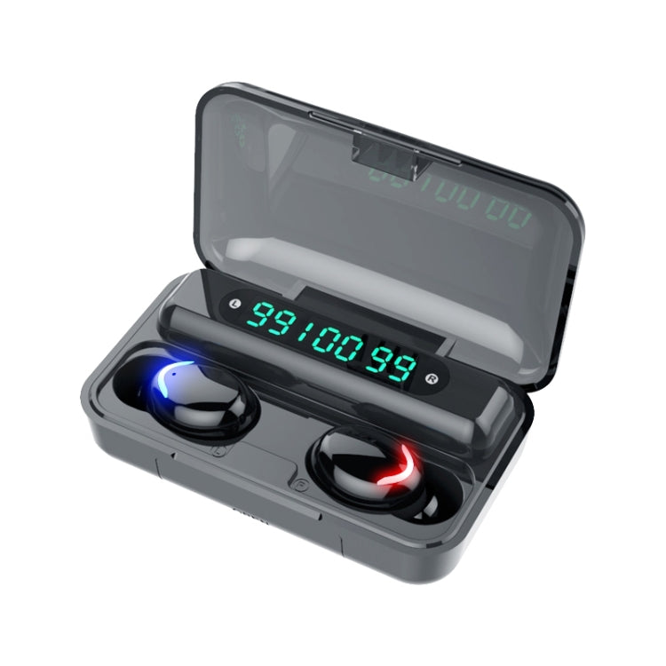 F9-5C Three-screen Digital Display Noise Reduction Bluetooth Earphone, F9-5C without Strap Black F9-5C without Strap Black Black