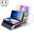 UD09 4 USB Ports Qi Standard Wireless Charger Phone Desktop Stand Holder, US Plug, US Plug US Plug