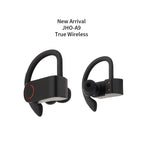 JHO-A9 TWS Wireless Hanging Ear Type Bluetooth Earphone with Charging + Storage Integrated Zipper Bag, Support Voice Control, JHO-A9