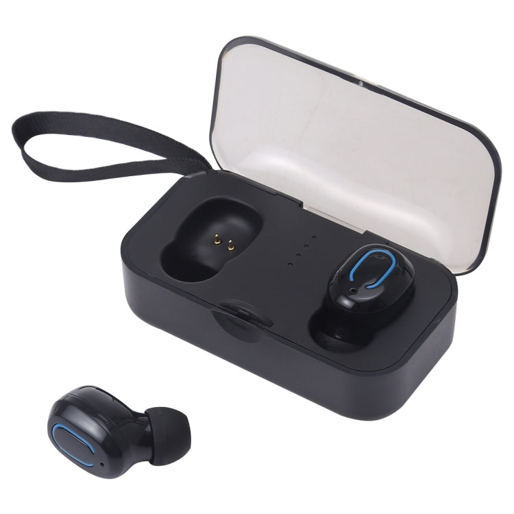 TI8S TWS Dazzling Wireless Stereo Bluetooth 5.0 Earphones with Charging Case Black