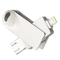 S29 3 in 1 256GB Micro USB + USB + 8 Pin Interface Metal Twister Flash Disk, 256G – Durable Build, Easy to Use 256G