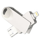 S29 3 in 1 256GB Micro USB + USB + 8 Pin Interface Metal Twister Flash Disk, 256G – Durable Build, Easy to Use 256G