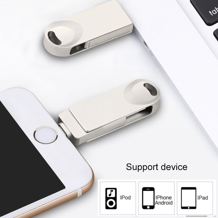 S29 3 in 1 256GB Micro USB + USB + 8 Pin Interface Metal Twister Flash Disk, 256G – Durable Build, Easy to Use