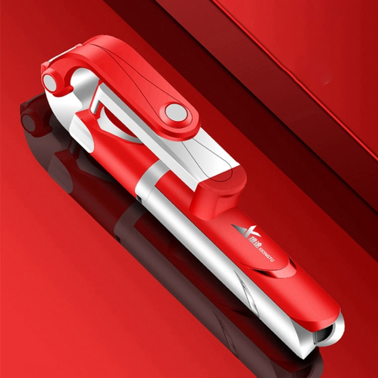 XT-09 Multi-function Live Broadcast Mobile Bluetooth Self-timer Pole Tripod Red