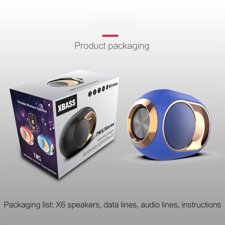 X6 Bluetooth Speaker – HiFi Bass Sound, Hands-Free, Waterproof