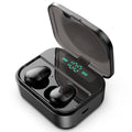 X7 TWS V5.0 Binaural Wireless Stereo Bluetooth Headset with Charging Case and Digital Display Black