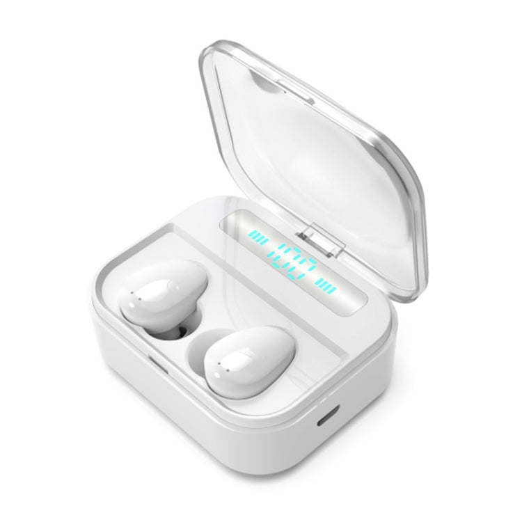 X7 TWS V5.0 Binaural Wireless Stereo Bluetooth Headset with Charging Case and Digital Display – Waterproof, Bluetooth White