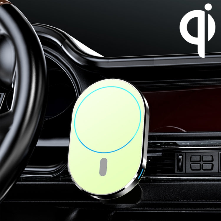 JJT-968 15W Max Output Magnetic Car Air Outlet Bracket Wireless Charger, JJT-968 – Magnetic, TPU JJT-968 Green