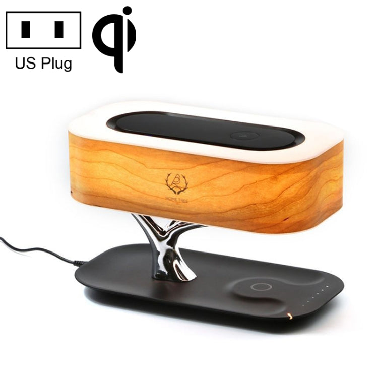 Tree Light Bluetooth Speaker Desk Lamp Phone Wireless Charger, US Plug, US Plug US Plug