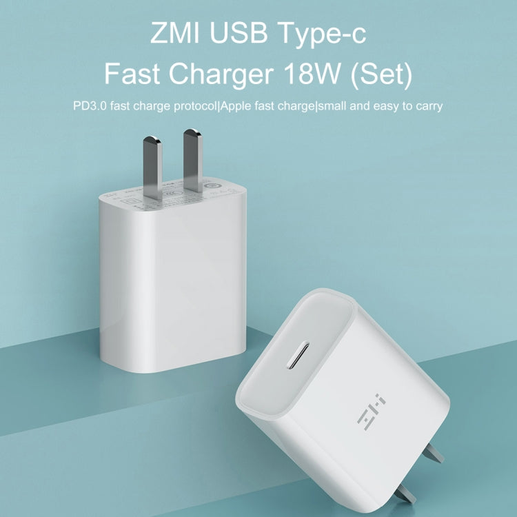 Original Xiaomi Youpin ZMI 20W Quick Charger Power Adapter with Type-C / USB-C to 8 Pin Charging Cable, US Plug – TPU