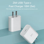 Original Xiaomi Youpin ZMI 20W Quick Charger Power Adapter with Type-C / USB-C to 8 Pin Charging Cable, US Plug – TPU