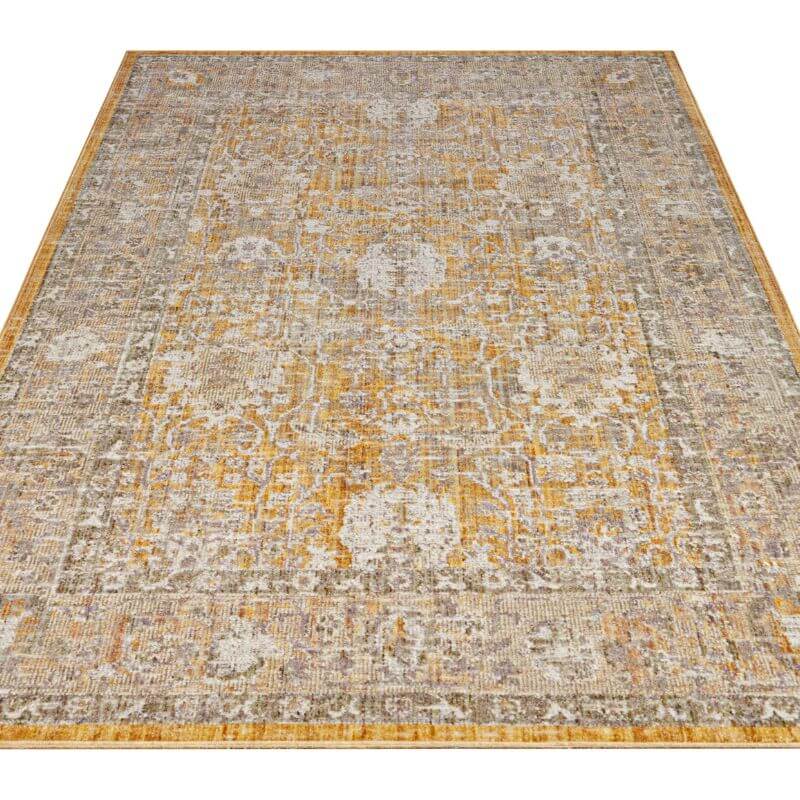 Indoor Outdoor Yellow Medallion Rug