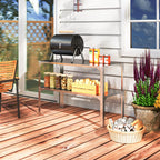2 Tier Potting Bench Table, Galvanised Work Bench, Silver Tone