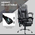 Ergonomic Heated 6 Points Vibration Massage Office Chair Black
