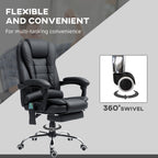 Ergonomic Heated 6 Points Vibration Massage Office Chair Black