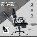 Ergonomic Heated 6 Points Vibration Massage Office Chair Black