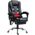 Ergonomic Heated 6 Points Vibration Massage Office Chair Black