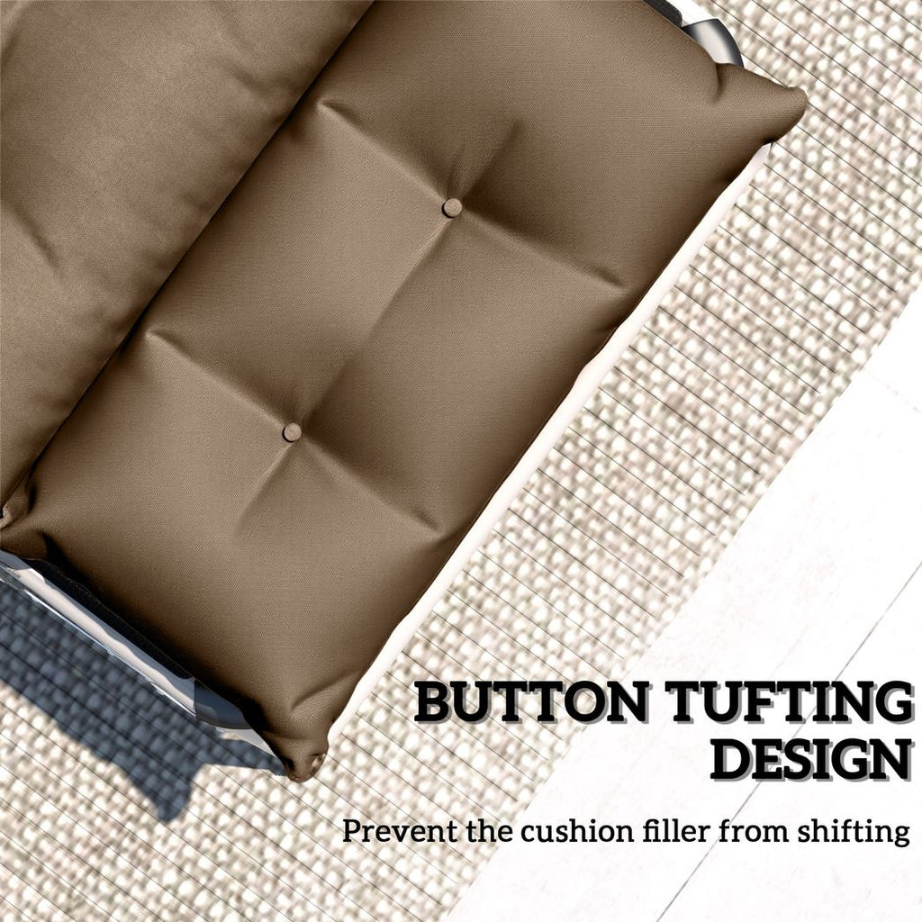 Garden Lounge Chair Cushions Set of 2, 220gsm Fabric