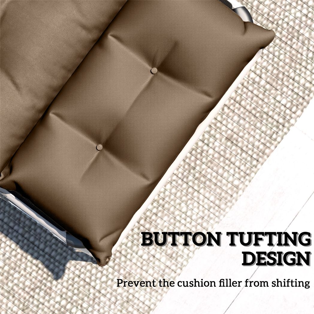 Garden Lounge Chair Cushions Set of 2, 220gsm Fabric