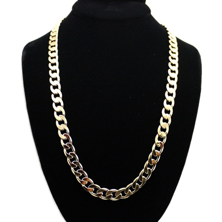 Europe and America Fashion Alloy Chain Hip Hop Simple Long Necklace, Width: 12mm, Length: 80cm Gold