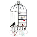 Birdcage Shape Ear Stud Earrings Bracelet Pendant Necklace Jewelry Display Storage Rack Black