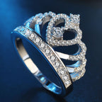 Princess Queen Crown-shaped Platinum Plated Zircon Ring, US Size: 5, Diameter: 15.7mm, Perimeter: 49.3mm, 5 – Durable Build, Easy to Use
