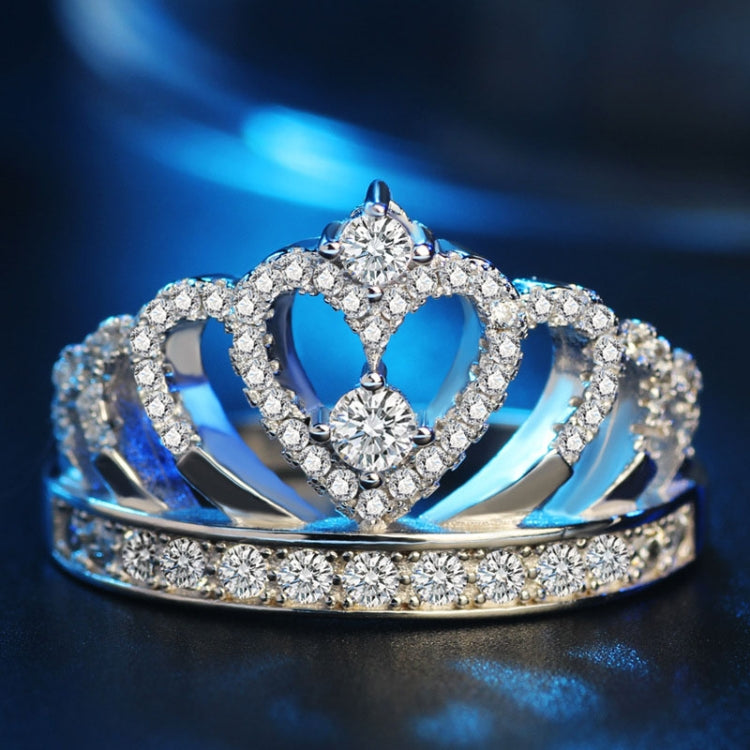 Princess Queen Crown-shaped Platinum Plated Zircon Ring, US Size: 5, Diameter: 15.7mm, Perimeter: 49.3mm, 5 – Durable Build, Easy to Use