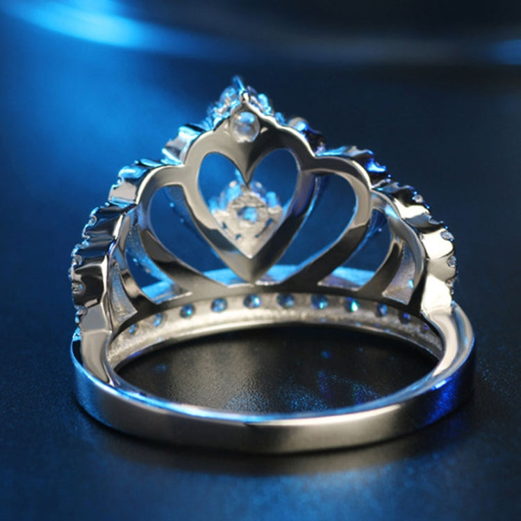 Princess Queen Crown-shaped Platinum Plated Zircon Ring, US Size: 5, Diameter: 15.7mm, Perimeter: 49.3mm, 5 – Durable Build, Easy to Use