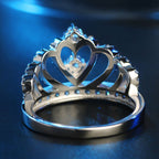Princess Queen Crown-shaped Platinum Plated Zircon Ring, US Size: 6, Diameter: 16.5mm, Perimeter: 51.9mm, 6