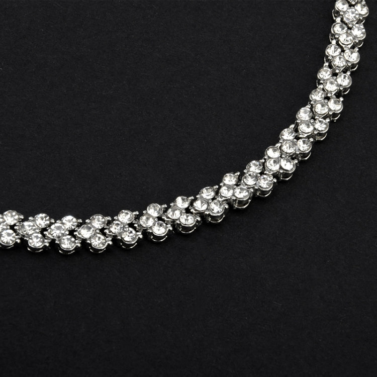 Glamorous Female Crystal Bracelet with Artificial Diamond Inlaid for Wedding, Engagement, Mother`s Day And Birthday Gift, Diameter: 5.25 cm, Perimeter:16.5 cm, Silver – Durable Build, Easy to Use