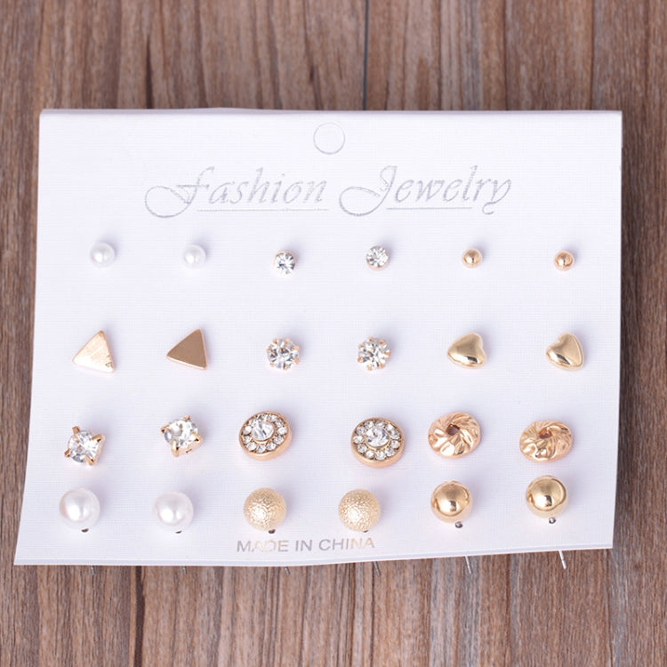 12 Pair Sets Assorted Multiple Stud Earings Jewelry Set With Card For Women And Girls(Silver), Gold, Silver Gold Gold