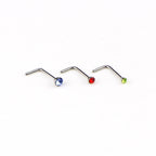 60 PCS Color Mixed Diamond Shape Stainless Steel Nose Stud Rings L Shaped Piercing Jewelry,Pin Length: 7mm, pin diameter: 0.6mm (Color), Colour (60 PCS), White (60 PCS) – Durable Build, Easy to Use
