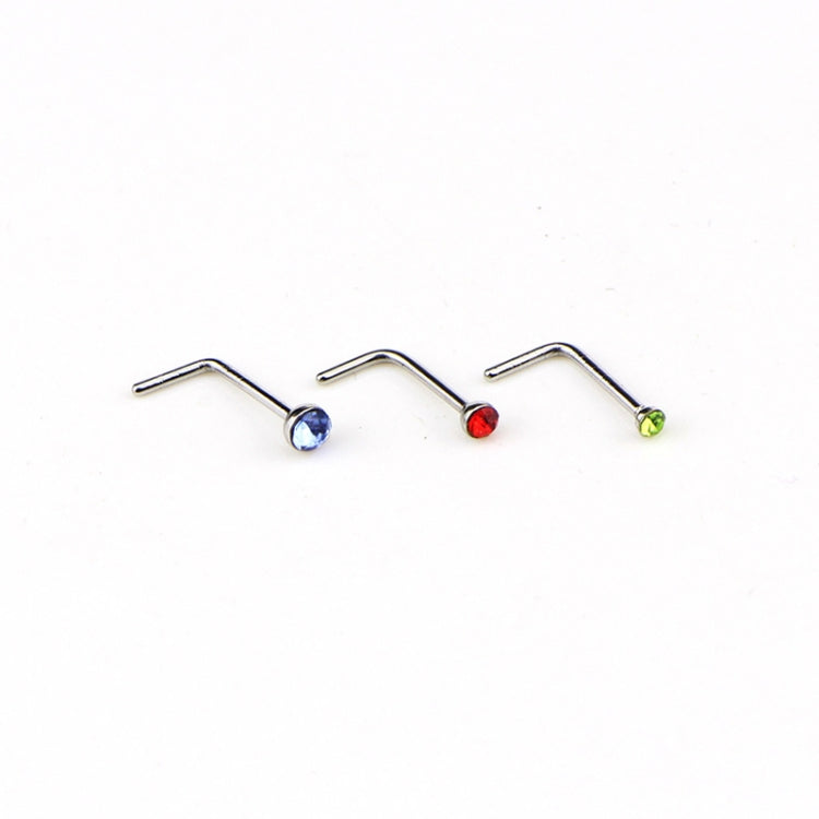 60 PCS Color Mixed Diamond Shape Stainless Steel Nose Stud Rings L Shaped Piercing Jewelry,Pin Length: 7mm, pin diameter: 0.6mm (Color), Colour (60 PCS), White (60 PCS) – Durable Build, Easy to Use
