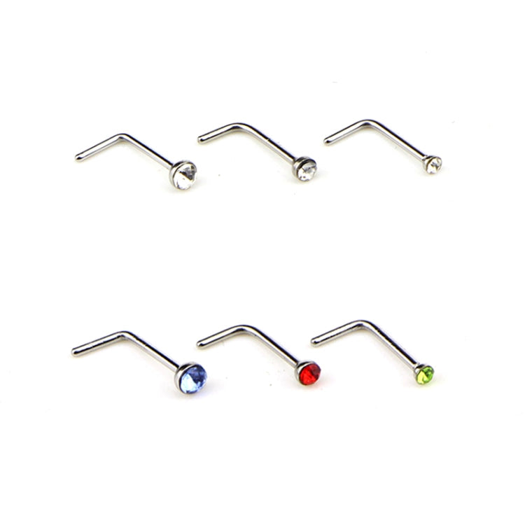 60 PCS Color Mixed Diamond Shape Stainless Steel Nose Stud Rings L Shaped Piercing Jewelry,Pin Length: 7mm, pin diameter: 0.6mm (Color), Colour (60 PCS), White (60 PCS) – Durable Build, Easy to Use