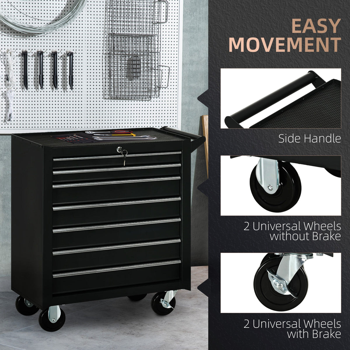 Roller Tool Storage Chest Box Garage Workshop 7 Drawers