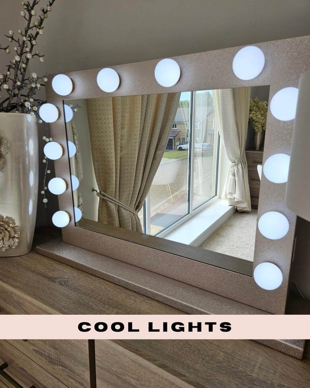 Gold Vanity Face LED Mirror 80 x 60cm