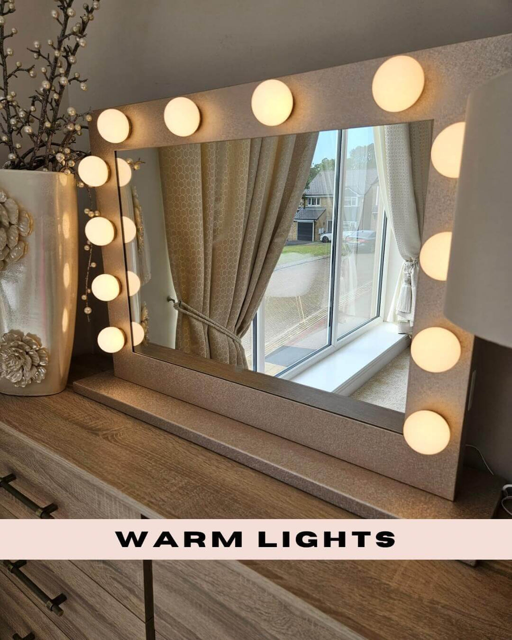 Gold Vanity Face LED Mirror 80 x 60cm