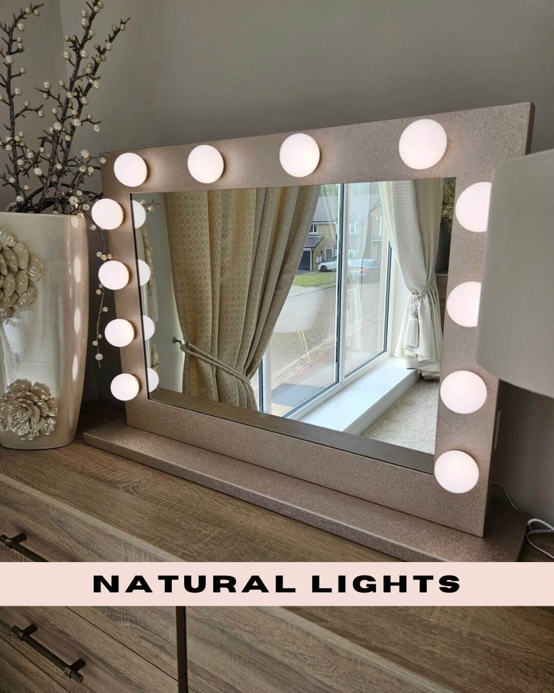 Gold Vanity Face LED Mirror 80 x 60cm