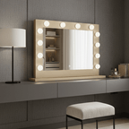 Gold Vanity Face LED Mirror 80 x 60cm