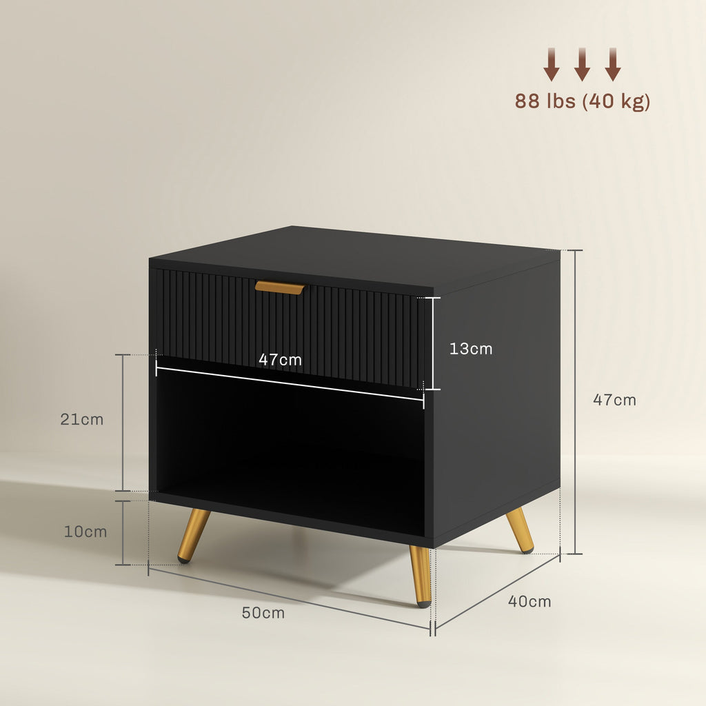 Small Table With Drawer, Open Compartment and Handle