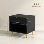 Small Table With Drawer, Open Compartment and Handle