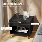 Small Table With Drawer, Open Compartment and Handle