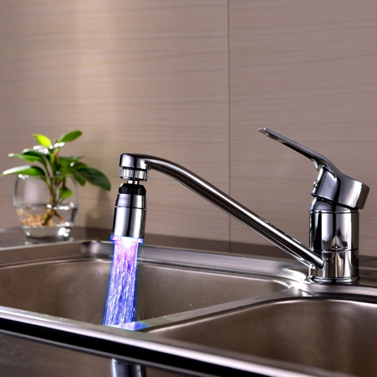SDF-B9 1 LED ABS Temperature Sensor 3-color LED Faucet Light Water Glow Shower, Size: 58 x 28mm, Interface: 22mm (Silver), SDF-B9 3-color