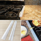 2 PCS 25 inches Gas Stove Slit Strip Antifouling Dustproof Waterproof Kitchen Sealing Strip, 25 inches, 25 inches (Black) 25 inches Transparent