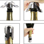 5 PCS Novel Stainless Steel Champagne Wine Bottle Stopper, 5 PCS Wine Bottle Stopper