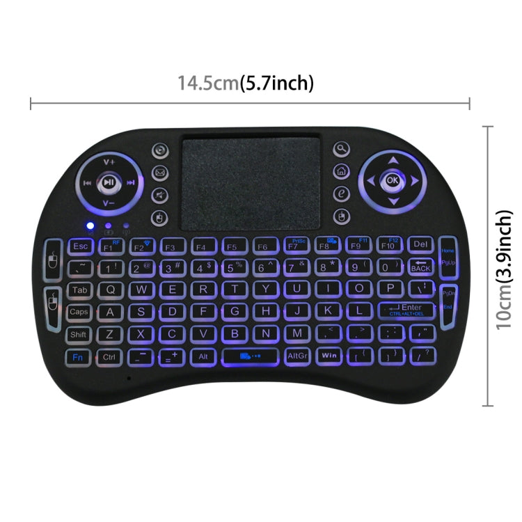 2.4GHz Mini i8 Wireless QWERTY Keyboard with Colorful Backlight & Touchpad & Multimedia Control for PC, Android TV BOX, X-BOX Player, Smartphones, Change Colorful Backlight – Durable Build, Easy to Use