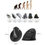 DELUX M618 Mini 2.4G Wireless 2400DPI USB Rechargeable Ergonomic Vertical Mouse, M618 Grey – Durable Build, Easy to Use