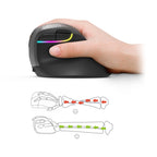 DELUX M618 Mini 2.4G Wireless 2400DPI USB Rechargeable Ergonomic Vertical Mouse, M618 Grey – Durable Build, Easy to Use