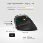 DELUX M618 Mini 2.4G Wireless 2400DPI USB Rechargeable Ergonomic Vertical Mouse, M618 Grey – Durable Build, Easy to Use