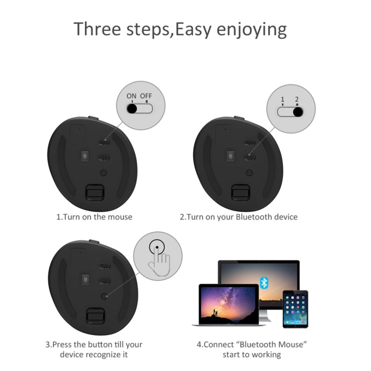 DELUX M618 Mini 2.4G Wireless 2400DPI USB Rechargeable Ergonomic Vertical Mouse, M618 Grey – Durable Build, Easy to Use